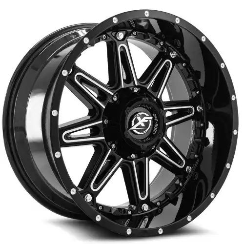XF Off-Road XF-217 Gloss Black & Milled + Black Inserts 5x127/139.7 20R 10 78.1 -24