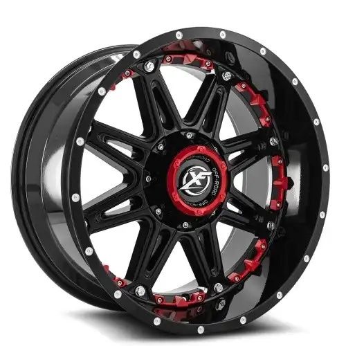 XF Off-Road XF-217 Gloss Black + Red Inserts 5x139.7/150 20R 10 110.3 -12