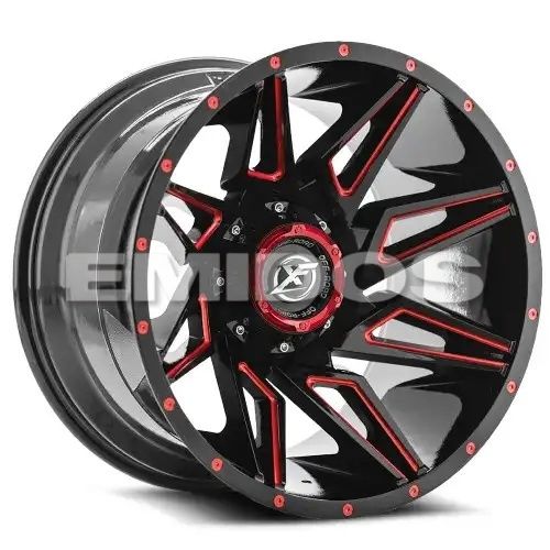 XF Off-Road XF-218 Gloss Black & Red Milled 6x135/139.7 20R 9 106.4 BNK