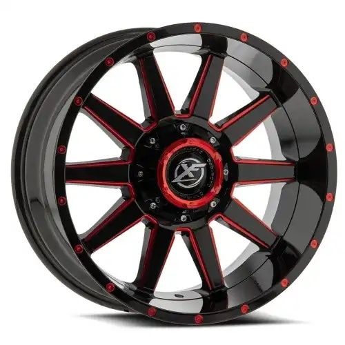 XF Off-Road XF-219 Gloss Black & Red Milled 5x127/139.7 20R 9 78.1 12