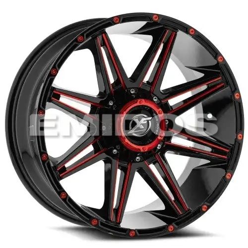 XF Off-Road XF-220 Gloss Black & Red Milled 6x135/139.7 18R 9 106.4 BNK
