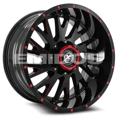 XF Off-Road XF-221 Gloss Black & Red Milled 5x139.7/150 20R 10 110.3 -12