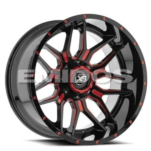 XF Off-Road XF-222 Gloss Black & Red Milled 6x135/139.7 20R 10 106.4 -12
