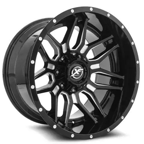 XF Off-Road XF-222 Gloss Black & Milled 6x135/139.7 20R 9 106.4 BNK