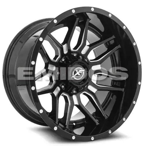 XF Off-Road XF-222 Gloss Black & Milled 8x165.1/180 20R 9 125.2 BNK