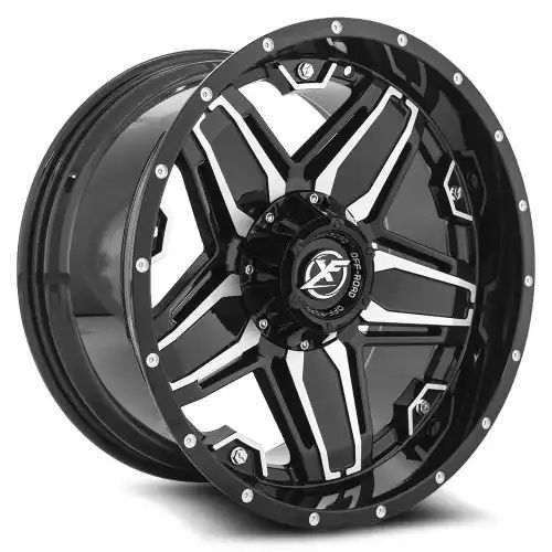 XF Off-Road XF-223 Gloss Black & Machined 5x139.7/150 20R 12 110.3 -44