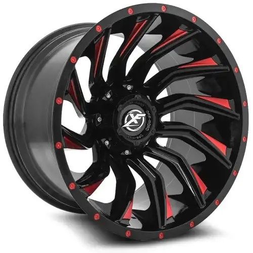 XF Off-Road XF-224 Gloss Black & Red Milled 5x127/139.7 20R 9 78.1 BNK