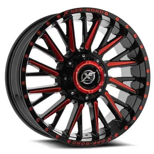 XF Off-Road XF-226 Gloss Black & Red Milled 6x135/139.7 22R 12 106.4 -44