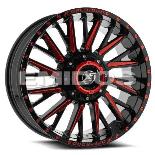 XF Off-Road XF-226 Gloss Black & Red Milled 6x135/139.7 22R 12 106.4 -44