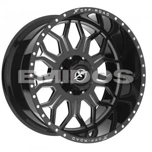 XF Off-Road XF-227 Gloss Black & Milled 5x114.3/127 20R 10 78.1 -24