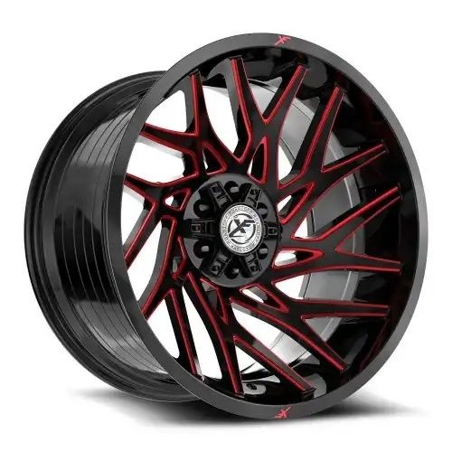 XF Off-Road XF-229 Gloss Black & Red Milled 5x127/139.7 22R 12 78.1 -44