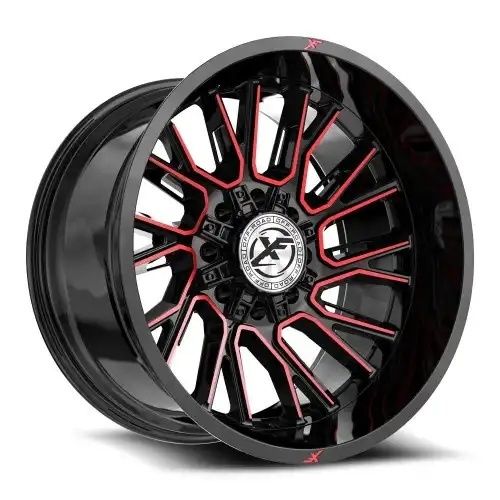 XF Off-Road XF-230 Gloss Black & Red Machined 8x165.1/170 20R 10 125.2 -24