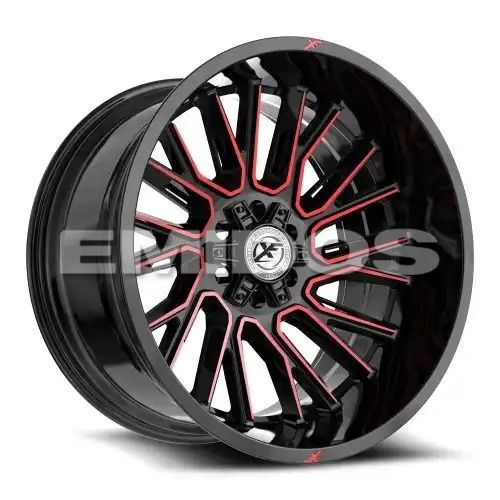XF Off-Road XF-230 Gloss Black & Red Machined 5x127/139.7 20R 9 78.1 BNK