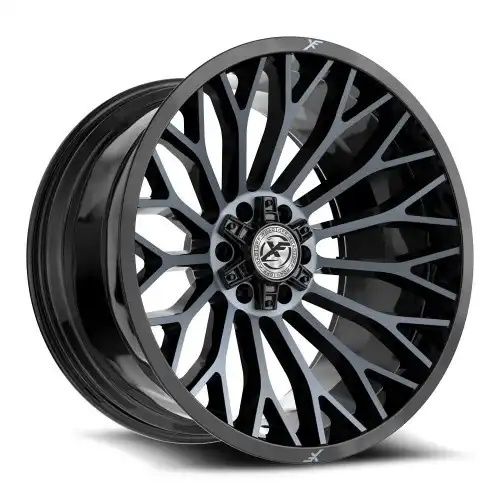 XF Off-Road XF-237 Gloss Black & Machined Titanium Double Dark Tint 6x135/139.7 20R 10 106.4 -12