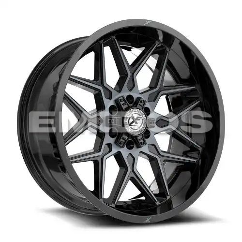 XF Off-Road XF-238 Gloss Black & Machined Titanium Double Dark Tint 5x127/139.7 20R 10 78.1 -24