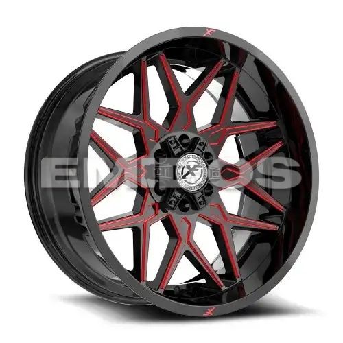 XF Off-Road XF-238 Gloss Black & Red Milled 5x127/139.7 20R 10 78.1 -24
