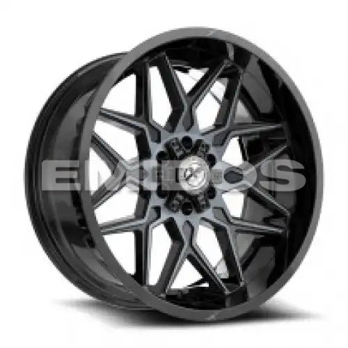 XF Off-Road XF-238 Gloss Black & Machined Titanium Double Dark Tint 6x135/139.7 20R 10 106.4 -12