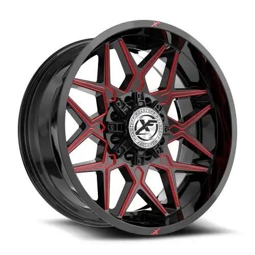 XF Off-Road XF-238 Gloss Black & Red Milled 8x165.1/170 20R 10 125.2 -12