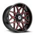 XF Off-Road XF-238 Gloss Black & Red Milled 5x127/139.7 20R 9 78.1 12