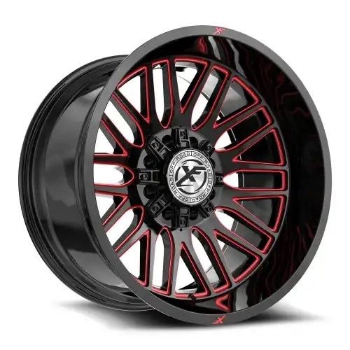 XF Off-Road XF-240 Gloss Black & Red Milled 8x165.1/180 22R 10 125.2 -18