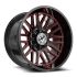 XF Off-Road XF-240 Gloss Black & Red Milled 8x165.1/180 24R 12 125.2 -44