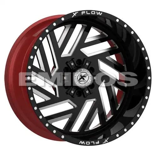 XFX Flow XFX-304 Gloss Black & Milled With Red Inner 6x135/139.7 20R 12 108 -44