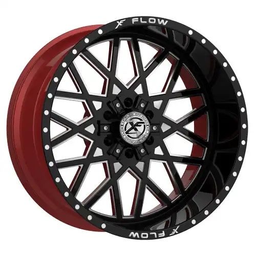 XFX Flow XFX-307 Gloss Black & Milled With Red Inner 6x135/139.7 24R 12 106.4 -44