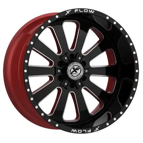 XFX Flow XFX-302 Gloss Black & Milled With Red Inner 5x127/139.7 24R 12 78.1 -44