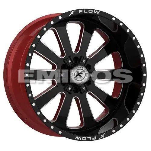 XFX Flow XFX-302 Gloss Black & Milled With Red Inner 5x127/139.7 24R 12 78.1 -44