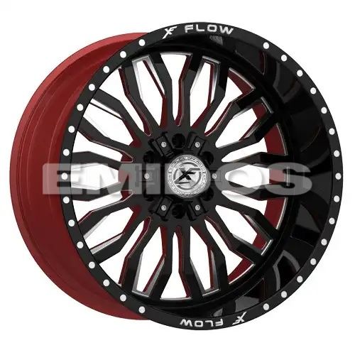 XFX Flow XFX-305 Gloss Black & Milled With Red Inner 5x127/139.7 24R 12 78.1 -44