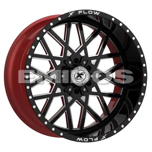 XFX Flow XFX-307 Gloss Black & Milled With Red Inner 6x135/139.7 24R 14 106.4 -76