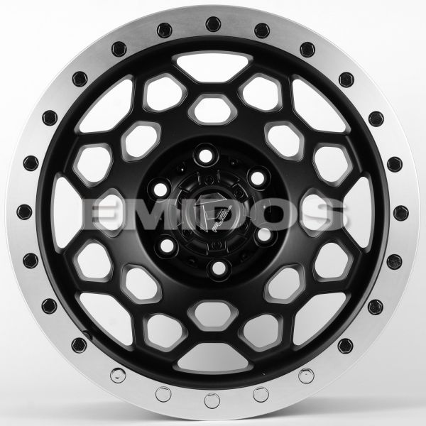 Комплект дисков 22927/17/87.1/чёрный матовый + полированный обод + хромированные заклёпки