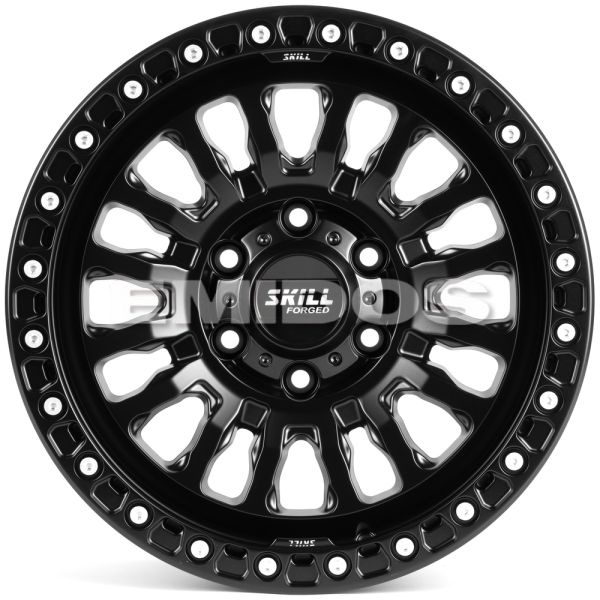 КОВАНЫЕ ДИСКИ H250625B SKILL DS194-SK290 17 J9 ET32 6X135 87.1 ЧЁРНЫЙ МАТОВЫЙ + ПОЛИРОВАННЫЕ ДЕКОРАТ