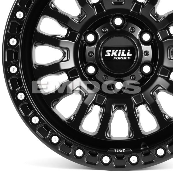 КОВАНЫЕ ДИСКИ H250625B SKILL DS194-SK290 17 J9 ET32 6X135 87.1 ЧЁРНЫЙ МАТОВЫЙ + ПОЛИРОВАННЫЕ ДЕКОРАТ