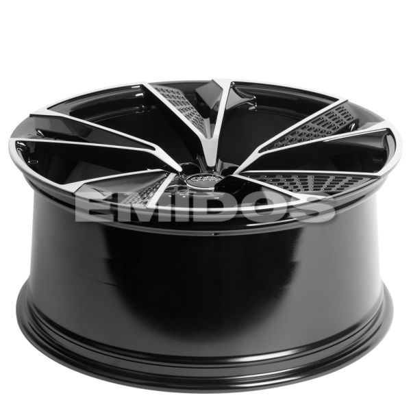 КОВАНЫЕ ДИСКИ H241227E SKILL SL685-SB563 20 J9 ET20 5X112 66.5 ЧЁРНЫЙ ГЛЯНЦЕВЫЙ + ПОЛИРОВАННЫЕ СПИЦЫ