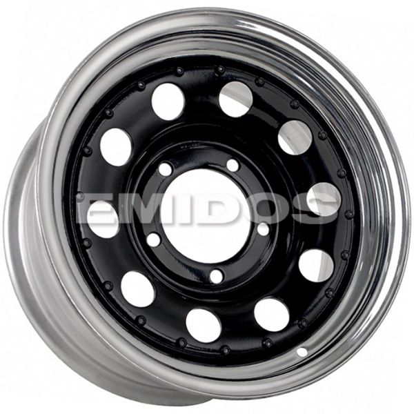 Комплект дисков 27029/15/108.5/Black Inner + Chrome Outer Rim