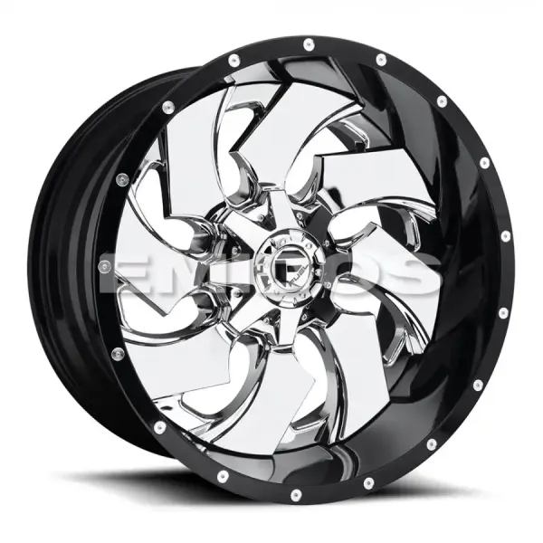 FUEL D240 CLEAVER CHROME PLATED GLOSS BLACK LIP 5x114.3/127 20R 10 78.1 -19