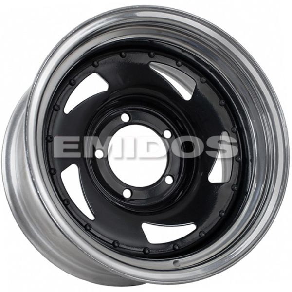 Комплект дисков 27024/16/110.1/Black Inner + Chrome Outer Rim