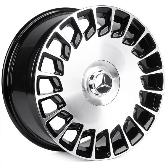 Комплект дисков 28626/18/66.5/Черный + Полированные Спицы