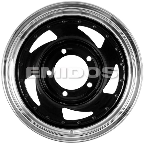 Комплект дисков 27028/15/108.5/Black Inner + Chrome Outer Rim