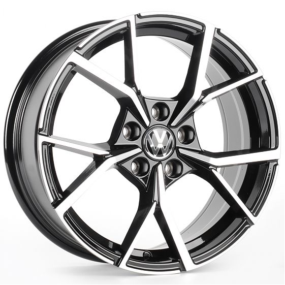 Комплект дисков 22890/17/57.1/Черный + Полированные Спицы