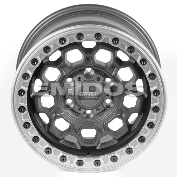 КОВАНЫЕ ДИСКИ H241002D SKILL SB024-DS184 17 J8.5 ET30 6X139.7 93.1 ГРАФИТ МАТОВЫЙ + СЕРЕБРЯНЫЙ БЕДЛО