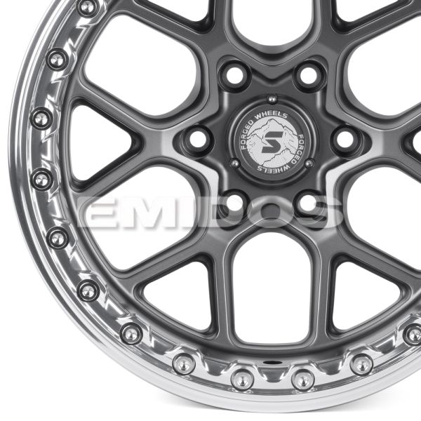 КОВАНЫЕ ДИСКИ H250821X SKILL SB821-SB522 17 J10 ET-25 6X139.7 106.1 ГРАФИТ МАТОВЫЙ + ЗЕРКАЛЬНАЯ ПОЛИ