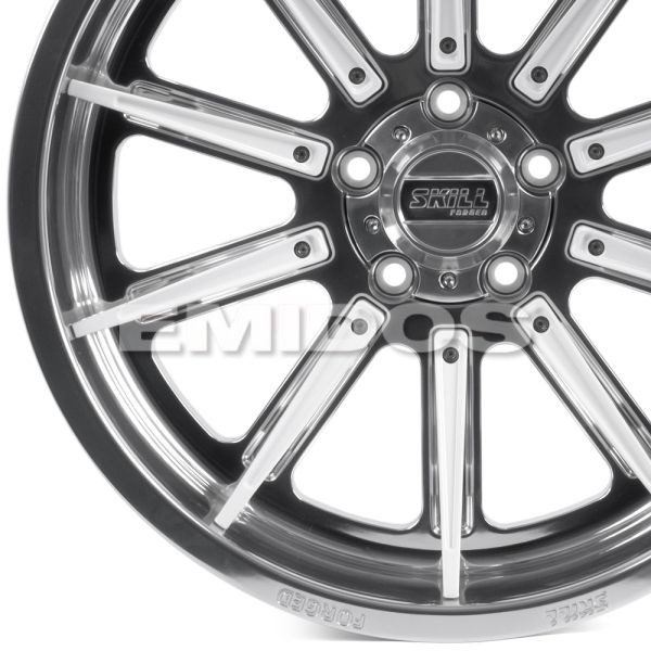 КОВАНЫЕ ДИСКИ 250613D SKILL SD101-SK335 20 J10 ET-18 5X127 71.6 ЗЕРКАЛЬНАЯ ПОЛИРОВКА + БЕЛЫЕ СПИЦЫ