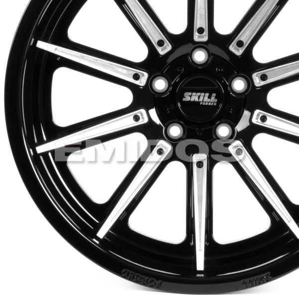 КОВАНЫЕ ДИСКИ 250613C SKILL SD101-SK339 20 J12 ET-44 5X127 71.6 ЧЁРНЫЙ ГЛЯНЦЕВЫЙ + СПИЦЫ БЕЗ ОКРАСА