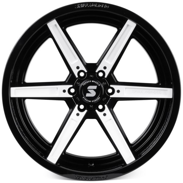 КОВАНЫЕ ДИСКИ H240326H SKILL SD102-SL101 22 J12 ET-44 6X139.7 77.8 ЧЁРНЫЙ ГЛЯНЦЕВЫЙ + БЕЛЫЕ ДЕКОРАТИ