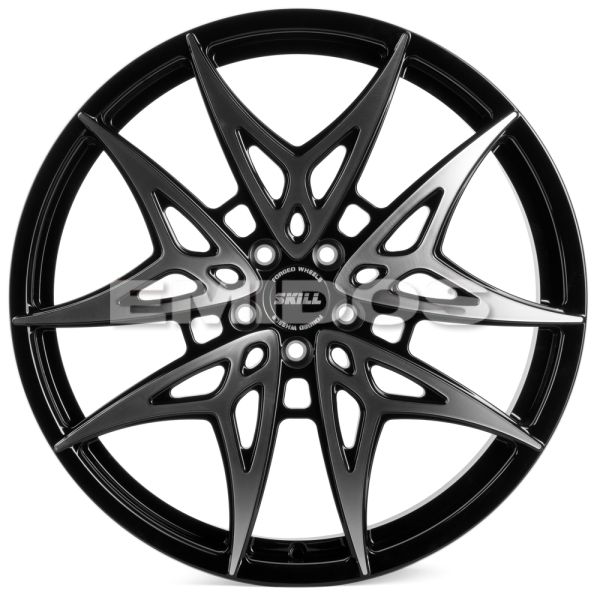 КОВАНЫЕ ДИСКИ H230906B SKILL SL089 21 J8.5 ET40 5X108 63.4 ЧЁРНЫЙ + ПОЛИРОВАННЫЕ СПИЦЫ