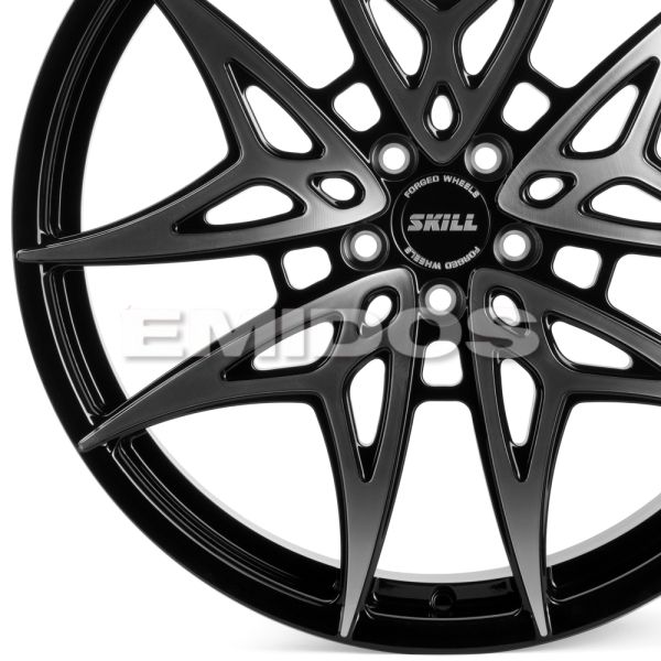 КОВАНЫЕ ДИСКИ H230906B SKILL SL089 21 J8.5 ET40 5X108 63.4 ЧЁРНЫЙ + ПОЛИРОВАННЫЕ СПИЦЫ