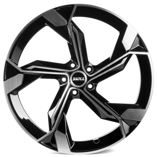 КОВАНЫЕ ДИСКИ 230626W SKILL SL089-SK199 21 J9.5 ET31 5X112 66.5 ЧЁРНЫЙ ГЛЯНЦЕВЫЙ + ПОЛИРОВАННЫЕ СПИЦ