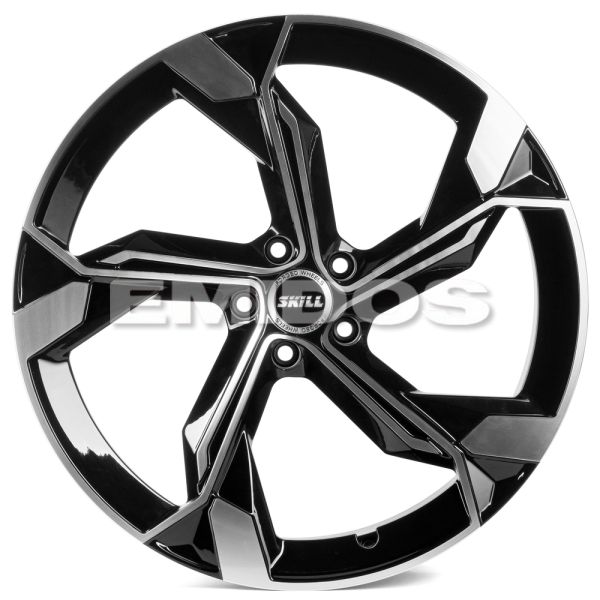 КОВАНЫЕ ДИСКИ 230626W SKILL SL089-SK199 21 J9.5 ET31 5X112 66.5 ЧЁРНЫЙ ГЛЯНЦЕВЫЙ + ПОЛИРОВАННЫЕ СПИЦ